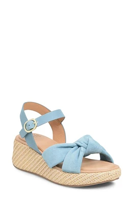 Söfft Farah Basketweave Platform Sandal Teal Suede at Nordstrom,