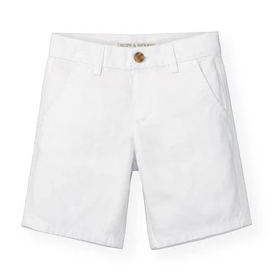 Hope & Henry Boys' Organic Cotton Stretch Chino Short, Infant White at Nordstrom,