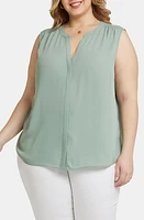 NYDJ Print Sleeveless Pleat Back Top at Nordstrom,