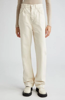 Max Mara Achille Denim Straight Leg Jeans Ivory at Nordstrom,