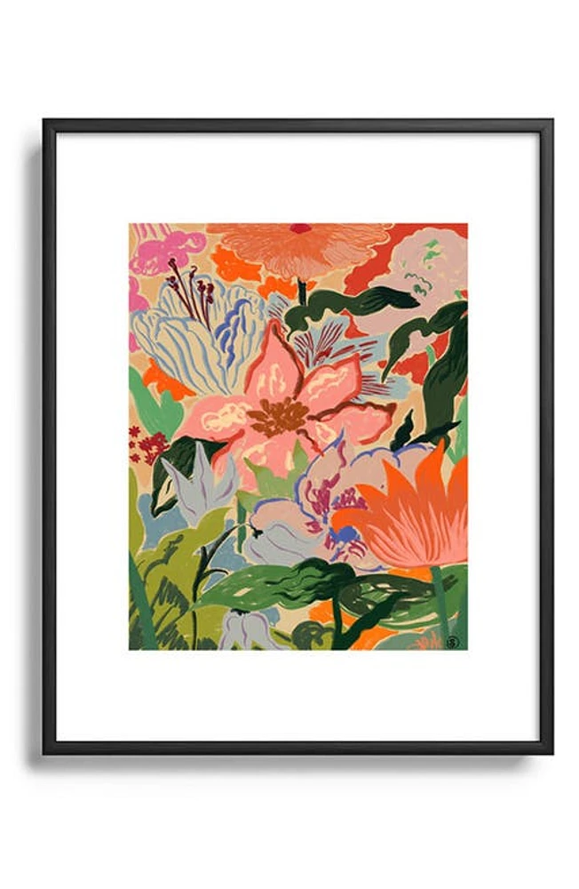 Deny Designs Summer Bouquet Framed Art Print in Black Tones at Nordstrom