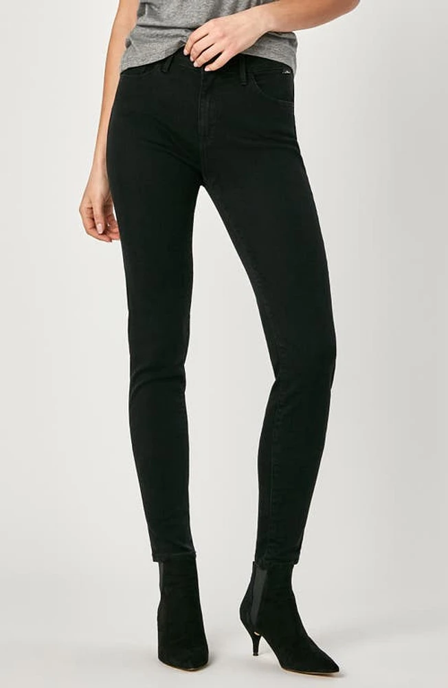 Mavi Jeans Alissa Super Skinny Black Brushed Supersoft at Nordstrom, X