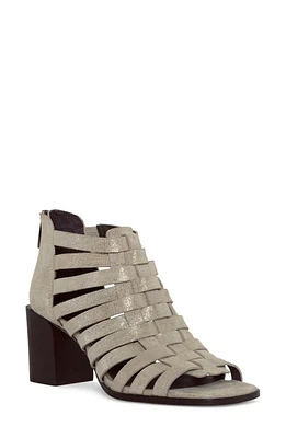 Donald Pliner Metallic Block Heel Cage Sandal Natural/pe at Nordstrom,