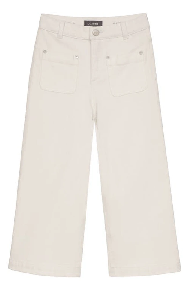 DL1961 Kids' Lily High Waist Wide Leg Jeans White at Nordstrom,