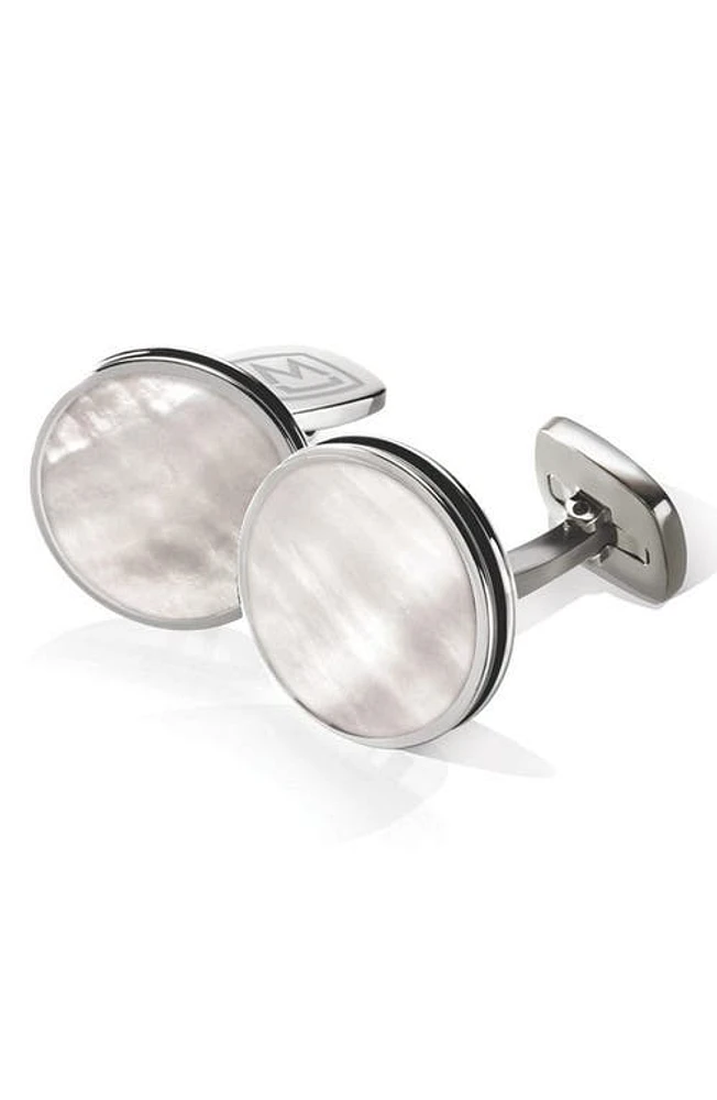 M-Clip Stainless Steel Cuff Links in Stainless Steel/Pearl at Nordstrom