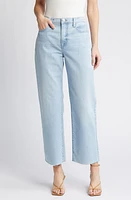 FRAME Le Jane High Waist Raw Hem Ankle Straight Leg Jeans Soap at Nordstrom,