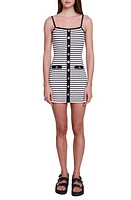 maje Rolls Stripe Sweater Minidress Black /White at Nordstrom,