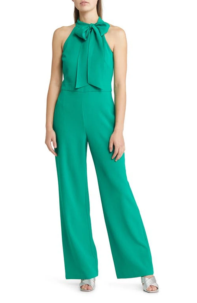 Vince Camuto Bow Neck Stretch Crepe Jumpsuit at Nordstrom,