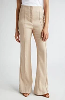 Veronica Beard Komi Flare Leg Linen Blend Pants Sandalwood Melange at Nordstrom,