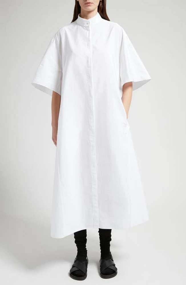 The Row Bredel Cotton Poplin Midi Shirtdress White at Nordstrom,