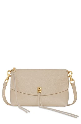 Rebecca Minkoff Darren Top Zip Leather Crossbody Bag in Stone at Nordstrom