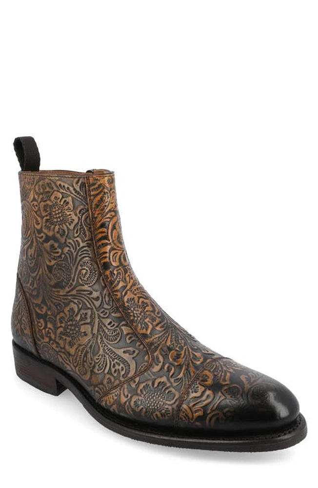 TAFT The Lewis Embossed Leather Boot Oro Viejo at Nordstrom,