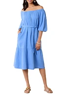 Tommy Bahama Coral Isle Off the Shoulder Midi Dress Blue Vault at Nordstrom,