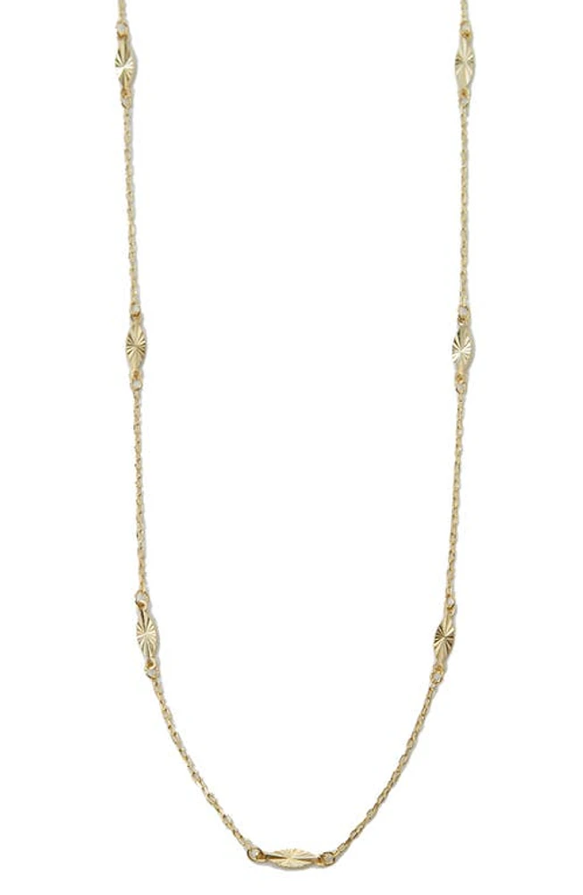 Argento Vivo Sterling Silver Diamond Cut Station Necklace in Gold at Nordstrom