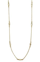 Argento Vivo Sterling Silver Diamond Cut Station Necklace in Gold at Nordstrom