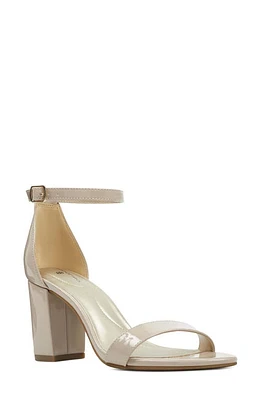 Bandolino Armory Ankle Strap Sandal Nude Faux Patent Leather at Nordstrom,