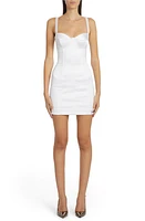 Dolce & Gabbana Kim Stretch Satin Corset Minidress in White at Nordstrom, Size 12 Us