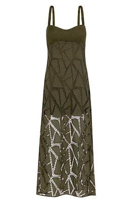 ViX Swimwear Eleni Cover-Up Lace Maxi Dress Green at Nordstrom,