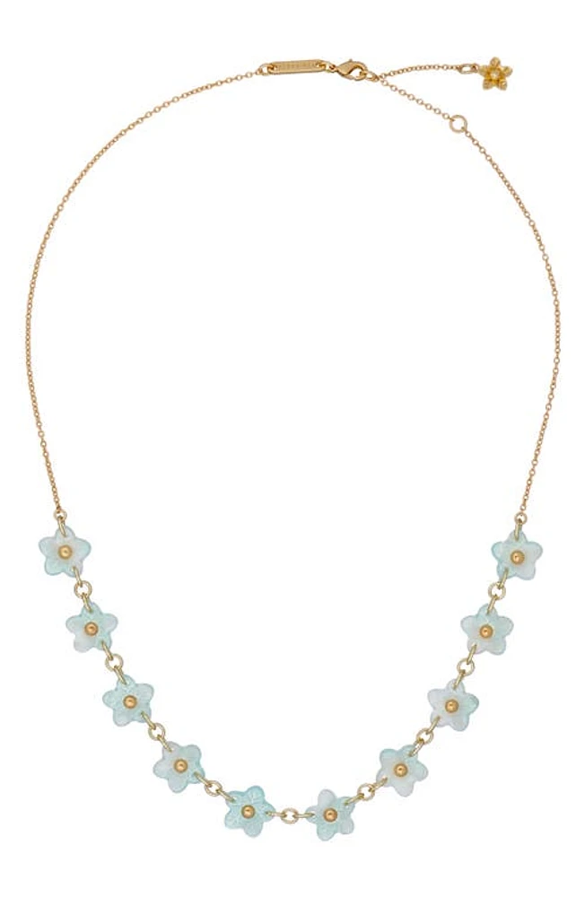 Ted Baker London Wiila Flower Statement Necklace in Gold Tone/Mint at Nordstrom