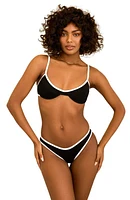 Dippin Daisys Venice Cheeky Bikini Bottom Black Rib at Nordstrom,