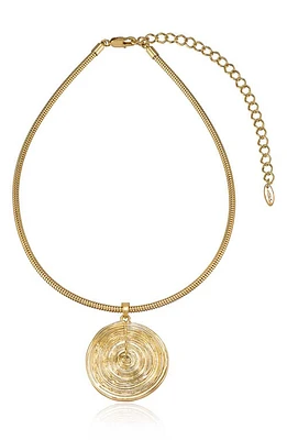 Ettika Disc Pendant Necklace in Gold at Nordstrom