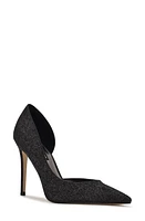 Nine West Folowe Half d'Orsay Pump in Black Glitter at Nordstrom, Size 6.5