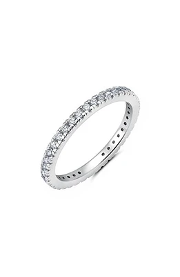 Crislu Cubic Zirconia Prong Set Eternity Ring in Platinum at Nordstrom, Size 6 Us