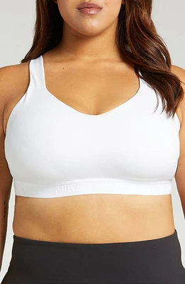 Nike Indy Dri-FIT High Support Sports Bra White/Stone Mauve/White at Nordstrom, X