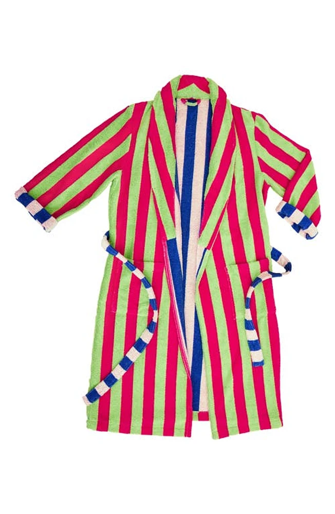 Dusen Dusen Stripe Terry Bathrobe in Garden Stripe at Nordstrom