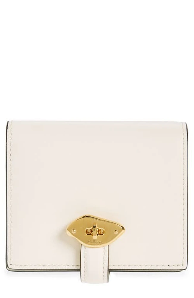 Mulberry Lana Compact High Gloss Leather Bifold Wallet in Eggshell at Nordstrom