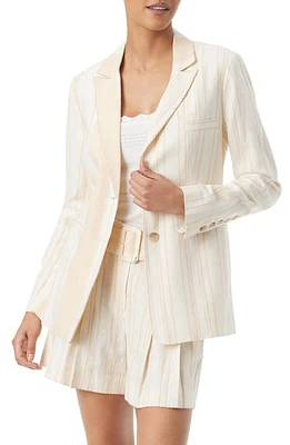 Sam Edelman Enola Variegated Stripe Linen Blend Jacket Arctic Wolf - Al Fresco at Nordstrom,