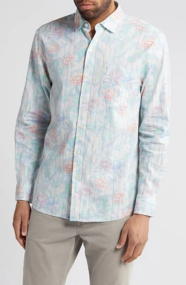 Tommy Bahama Barbados Breeze Why So Koi Linen Button-Up Shirt Bright Peach at Nordstrom,