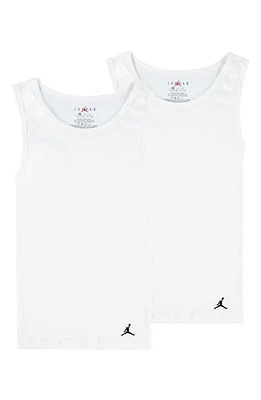 Jordan Kids' 2-Pack Ribbed Tank Tops White at