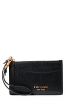 Kate Spade New York morgan leather wristlet card case in Black at Nordstrom