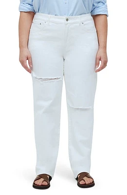 Madewell The Ripped Edition '90s Straight Jean Tile White at Nordstrom,