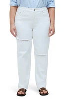 Madewell The Ripped Edition '90s Straight Jean Tile White at Nordstrom,