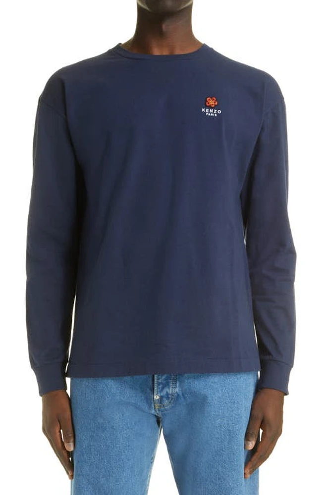 KENZO Men's Boke Flower Long Sleeve Graphic Tee Midnight Blue at Nordstrom,