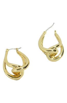 Madewell Knot Hoop Earrings in Pale Gold at Nordstrom