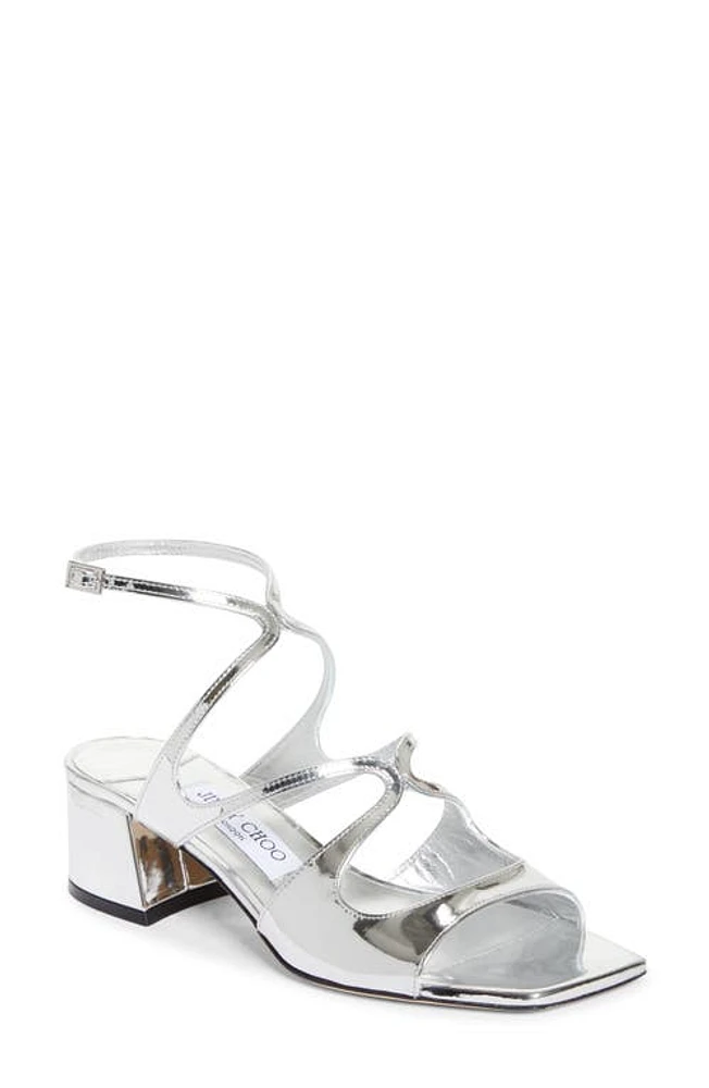 Jimmy Choo Azilia Ankle Strap Sandal Silver at Nordstrom,