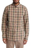 NN07 Cohen 5204 Plaid Organic Cotton Poplin Button-Up Shirt Check at Nordstrom,