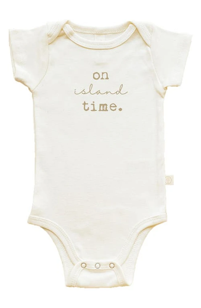 Tenth & Pine Island Time Organic Cotton Bodysuit Natural at Nordstrom,