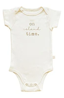 Tenth & Pine Island Time Organic Cotton Bodysuit Natural at Nordstrom,