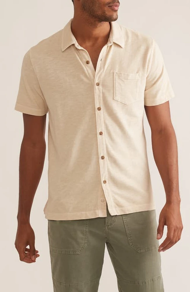 Marine Layer Heavy Slub Cotton Button-Up Shirt in Sand at Nordstrom, Size Xx-Large