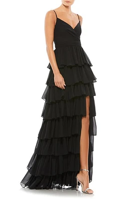 Mac Duggal Tiered Ruffle Empire Waist Chiffon Gown at Nordstrom,