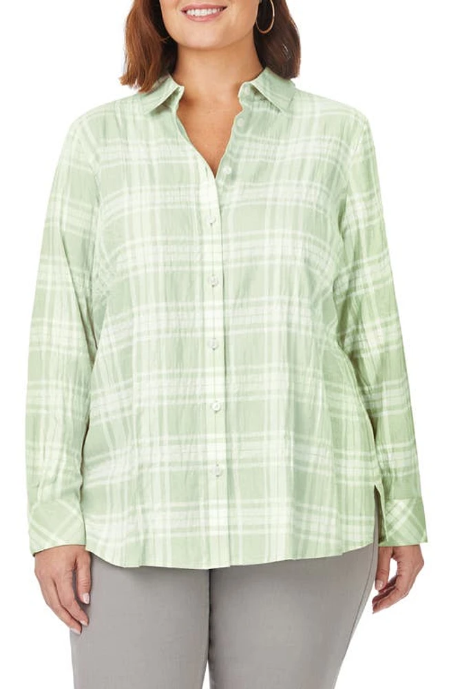 Foxcroft Rhea Plaid Tunic Blouse at Nordstrom,