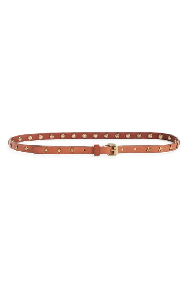 Golden Goose Molly Star Stud Leather Belt Cuoio at Nordstrom,