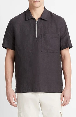 Vince Quarter Zip Short Sleeve Shirt at Nordstrom,