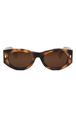 'Fendi Roma 52mm Oval Sunglasses in Blonde Havana /Brown at Nordstrom