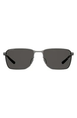 Under Armour 58mm Rectangular Sunglasses in Ruthenium/Grey Polar at Nordstrom