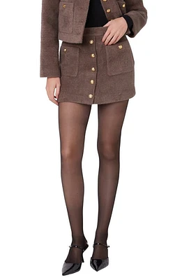 English Factory Button Knit Miniskirt Brown at Nordstrom,